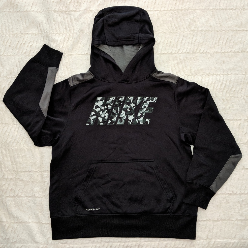 Nike Therma Fit Pullover Camo Hoodie Sz Lare KIDS